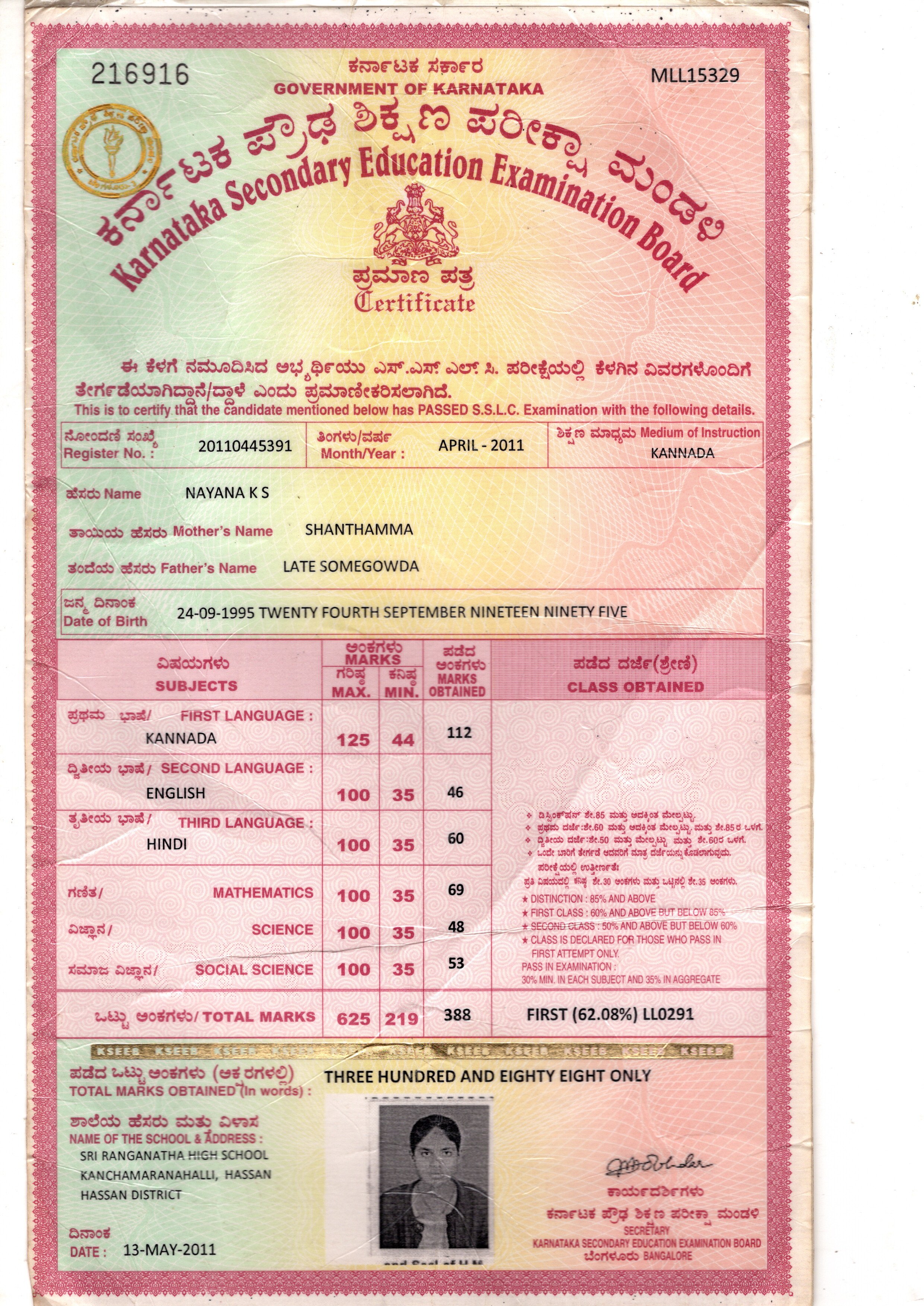 Father Name Supporting Document
