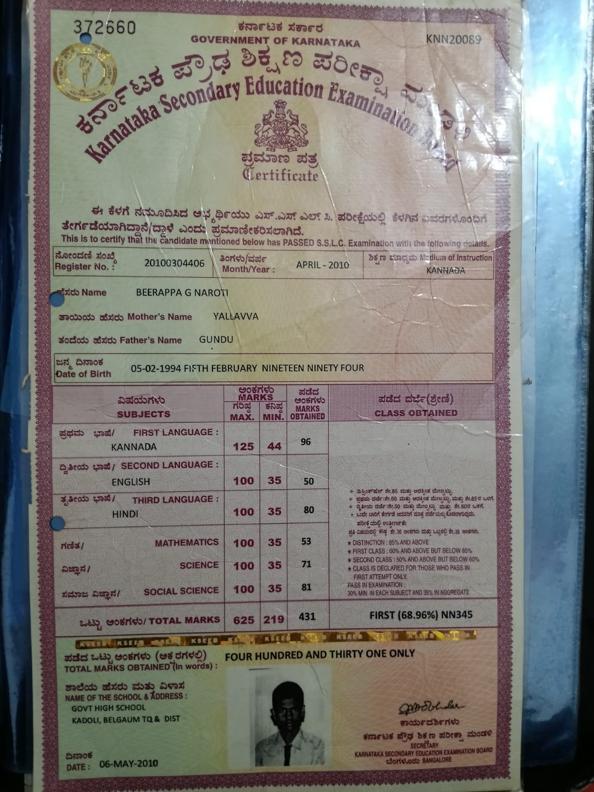 Father Name Supporting Document