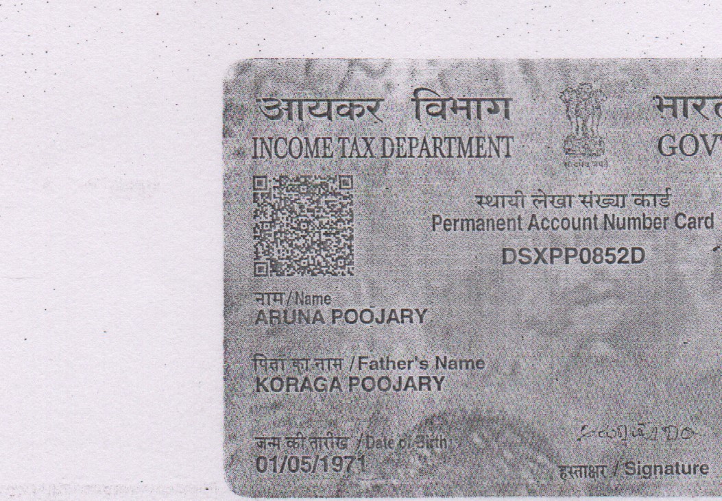 Existing PAN Card