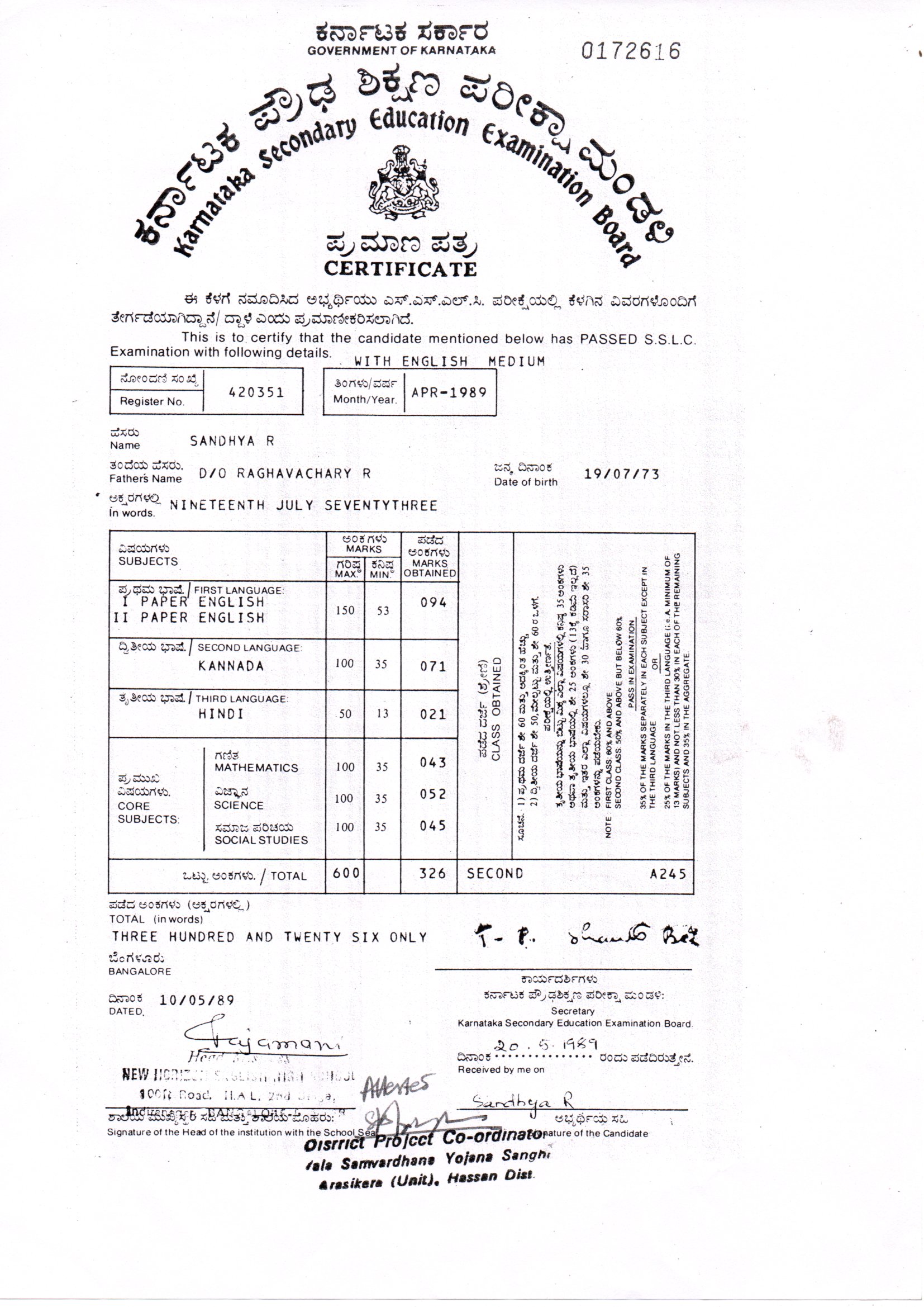 Father Name Supporting Document