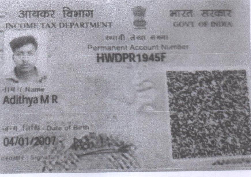 Existing PAN Card