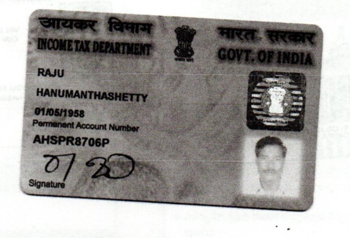 Existing PAN Card