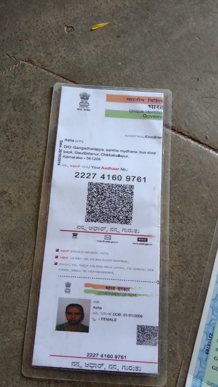 AADHAAR CARD ISSUED BY UIDAI (IN COPY) preview